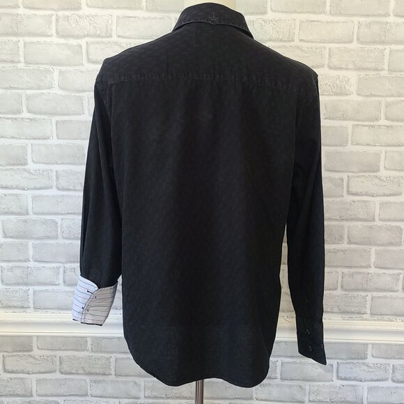 English Laundry Classic Collection Men's Black Flip Cuff L/S Shirt Cotton Large - Picture 5 of 9